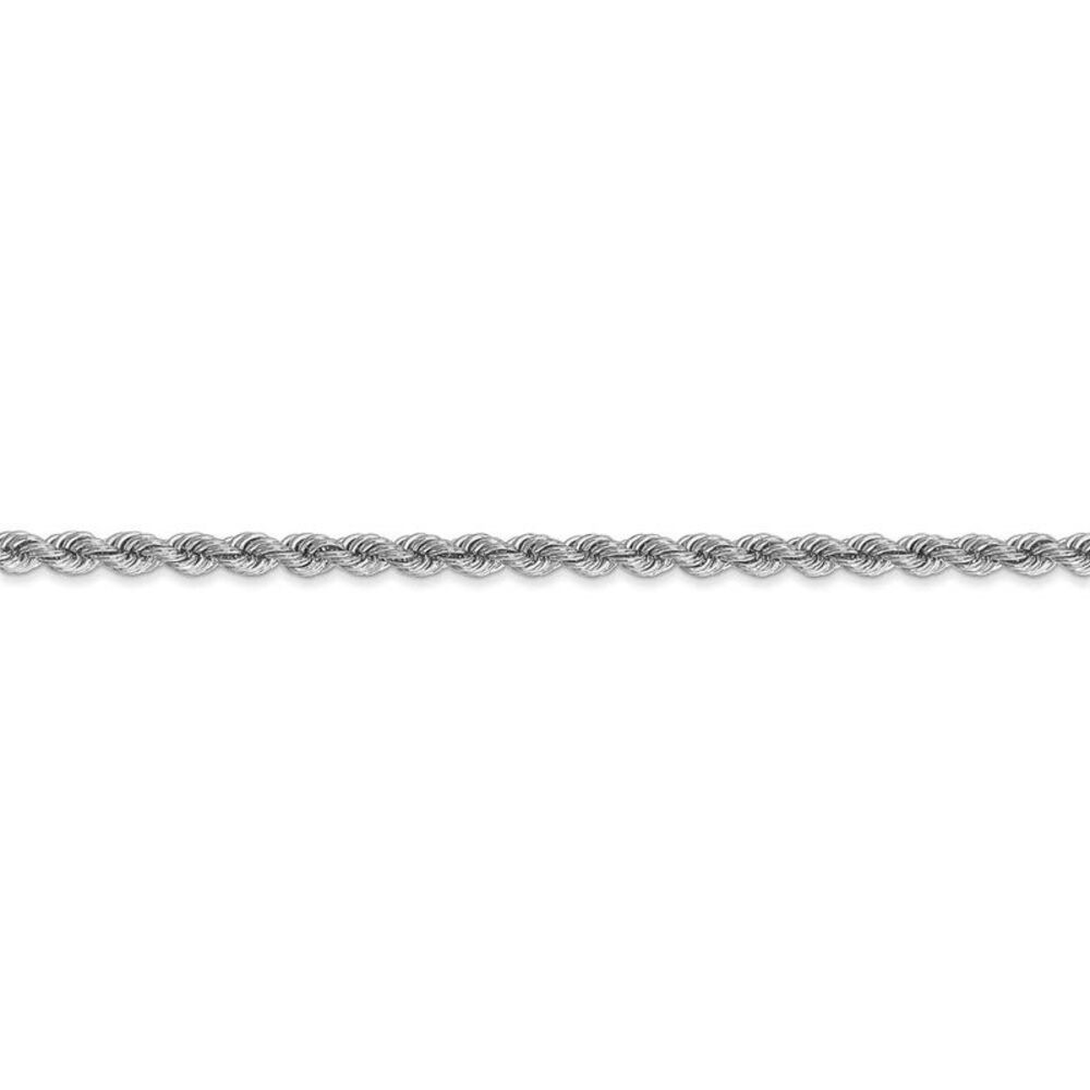 2.75mm, 14k White Gold, Handmade Solid Rope Chain Necklace, 22 Inch - Picture 4 of 8